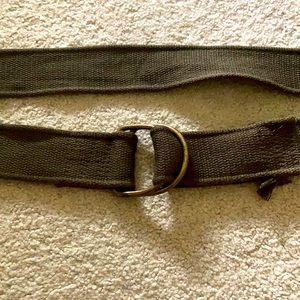 Military issued dark green/brown brass buckle belt